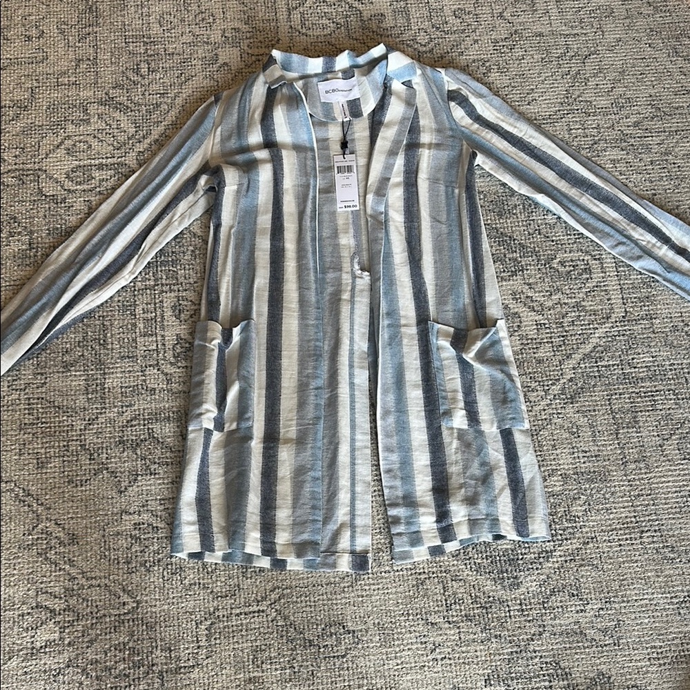 BCBGeneration Blue and White Striped Blazer